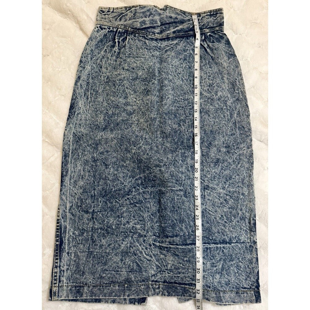 Venezia Sportswear Size 15/16 Vintage 80s Acid Wash Denim Skirt Made in USA